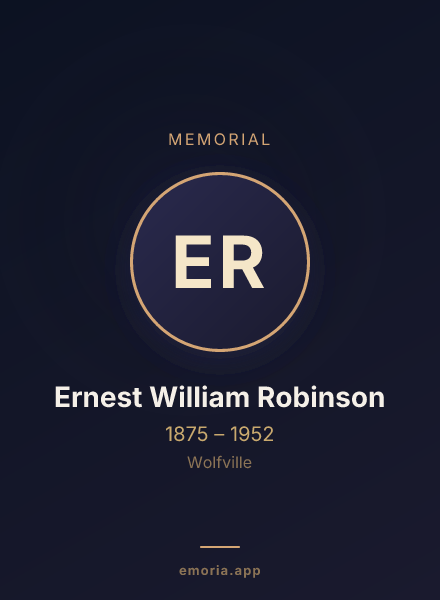 Memorial portrait of Ernest William Robinson