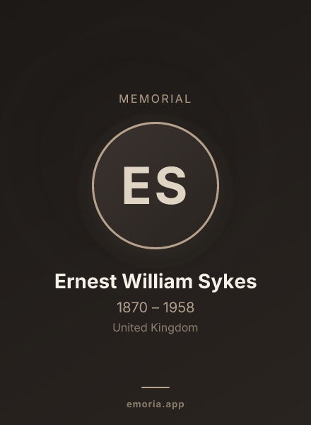 Memorial portrait of Ernest William Sykes