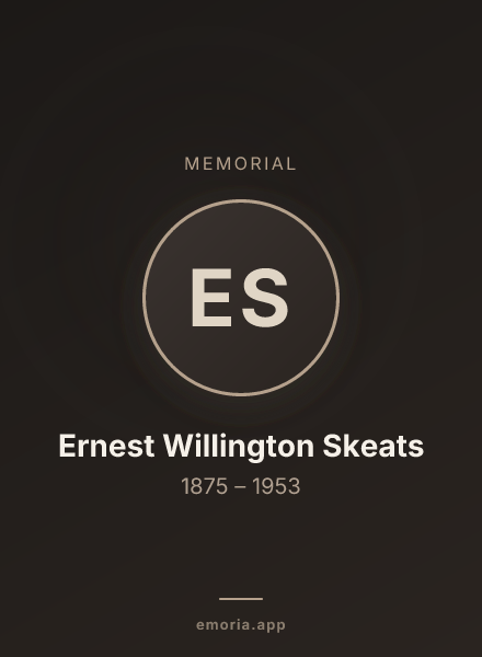 Memorial portrait of Ernest Willington Skeats