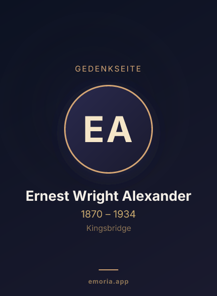 Gedenkportrait von Ernest Wright Alexander
