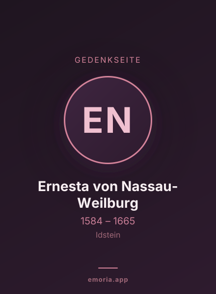 Gedenkportrait von Ernesta von Nassau-Weilburg