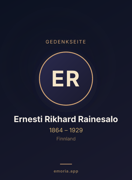 Gedenkportrait von Ernesti Rikhard Rainesalo