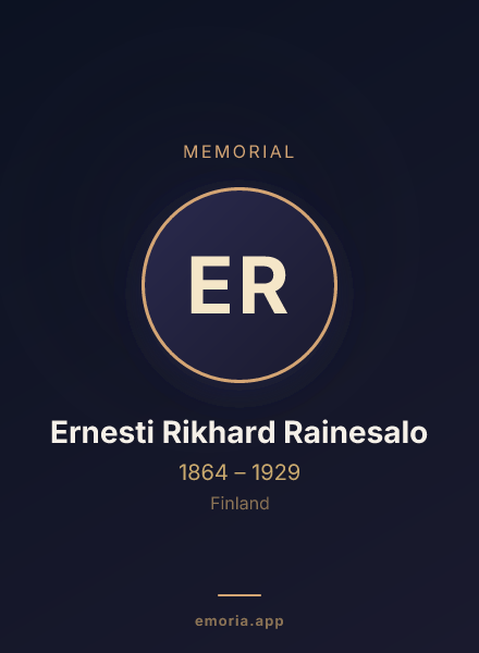 Memorial portrait of Ernesti Rikhard Rainesalo