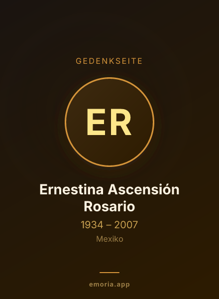 Gedenkportrait von Ernestina Ascensión Rosario