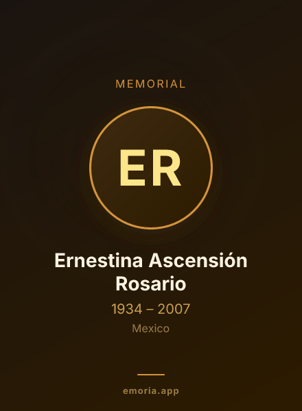 Memorial portrait of Ernestina Ascensión Rosario