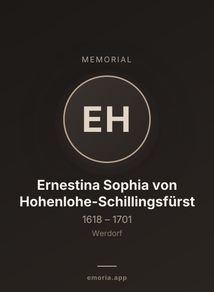 Memorial portrait of Ernestina Sophia von Hohenlohe-Schillingsfürst