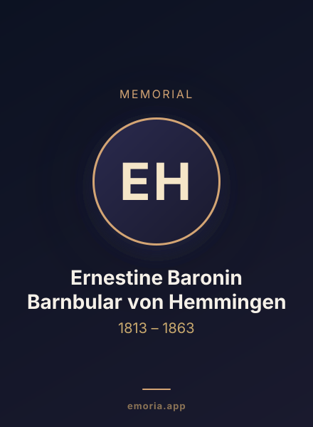 Memorial portrait of Ernestine Baronin Barnbular von Hemmingen