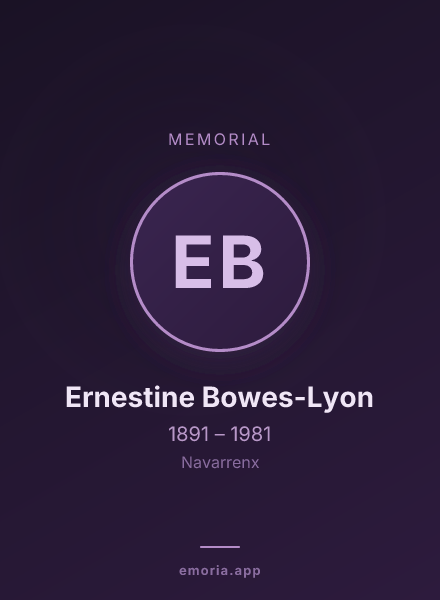 Memorial portrait of Ernestine Bowes-Lyon
