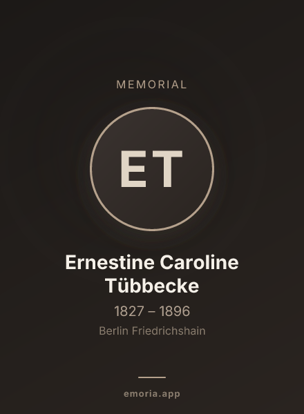 Memorial portrait of Ernestine Caroline Tübbecke