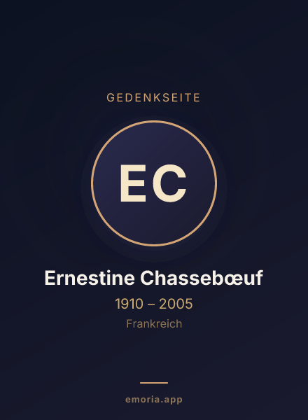 Gedenkportrait von Ernestine Chassebœuf
