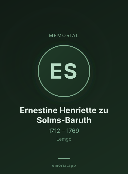 Memorial portrait of Ernestine Henriette zu Solms-Baruth