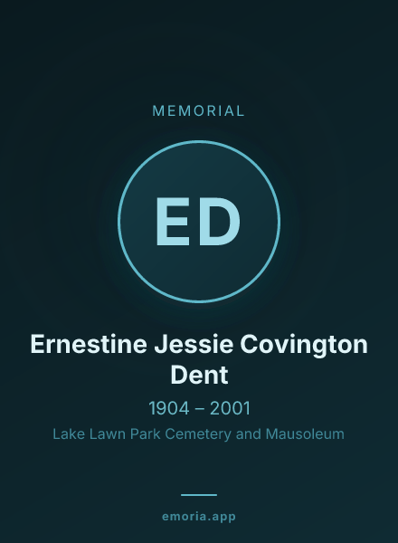 Memorial portrait of Ernestine Jessie Covington Dent