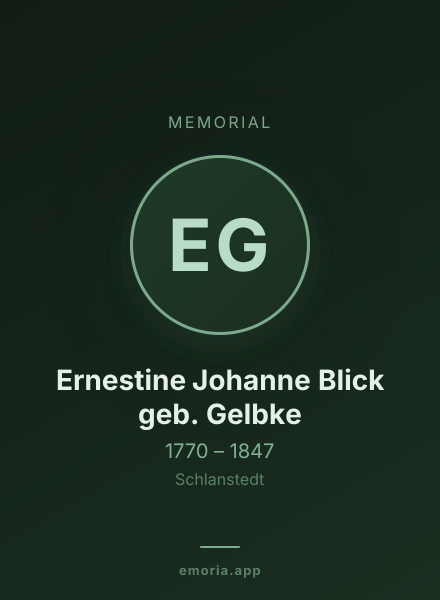 Memorial portrait of Ernestine Johanne Blick geb. Gelbke