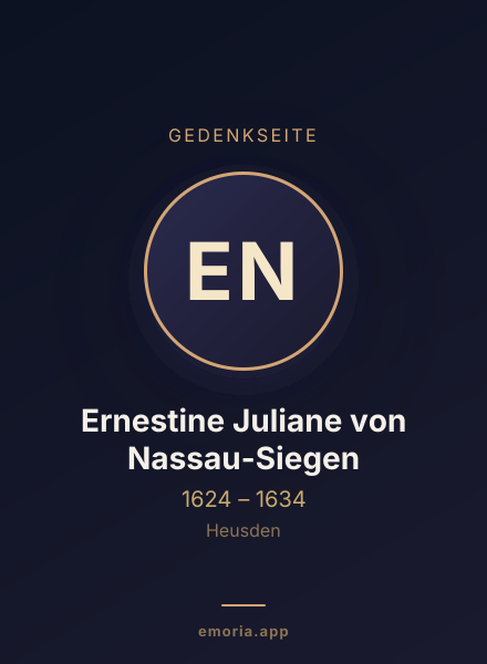 Gedenkportrait von Ernestine Juliane von Nassau-Siegen
