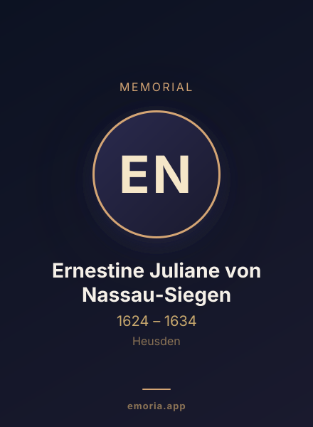 Memorial portrait of Ernestine Juliane von Nassau-Siegen