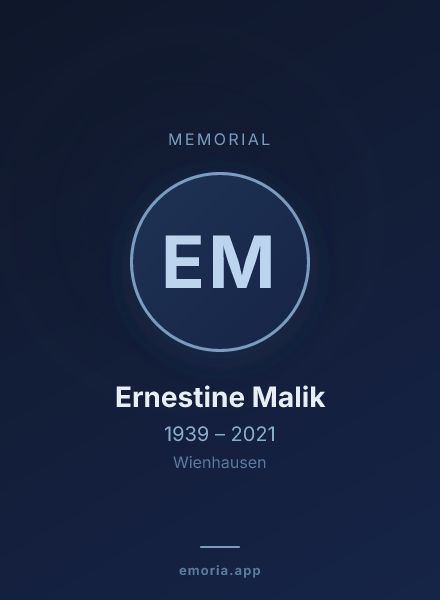 Memorial portrait of Ernestine Malik