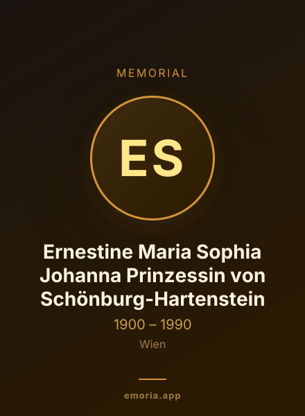 Memorial portrait of Ernestine Maria Sophia Johanna Prinzessin von Schönburg-Hartenstein