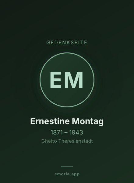Gedenkportrait von Ernestine Montag