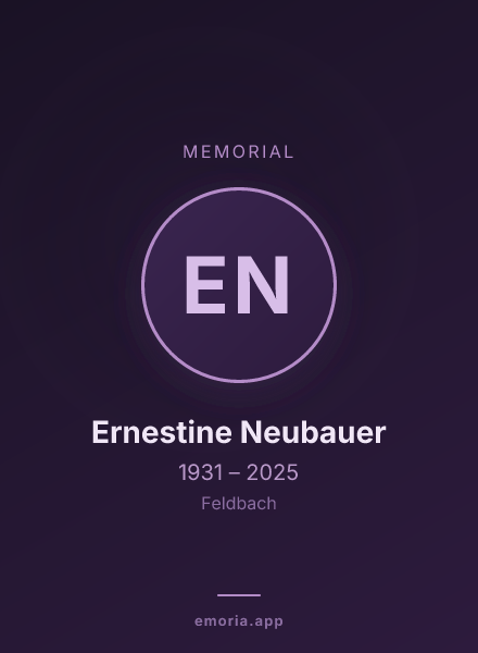 Memorial portrait of Ernestine Neubauer