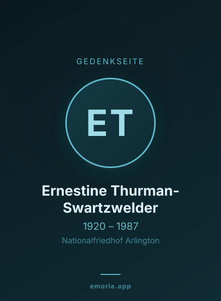 Gedenkportrait von Ernestine Thurman-Swartzwelder