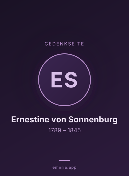 Gedenkportrait von Ernestine von Sonnenburg