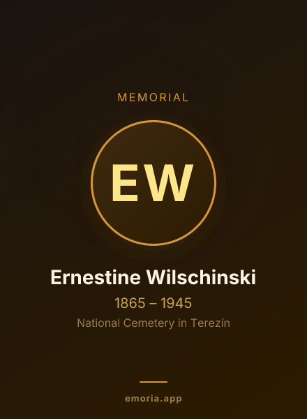 Memorial portrait of Ernestine Wilschinski