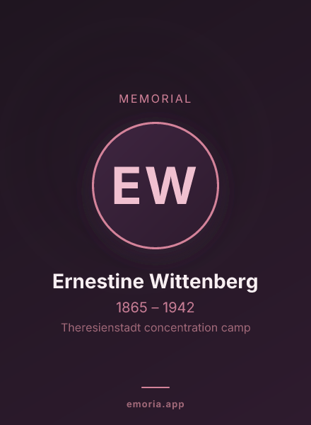 Memorial portrait of Ernestine Wittenberg
