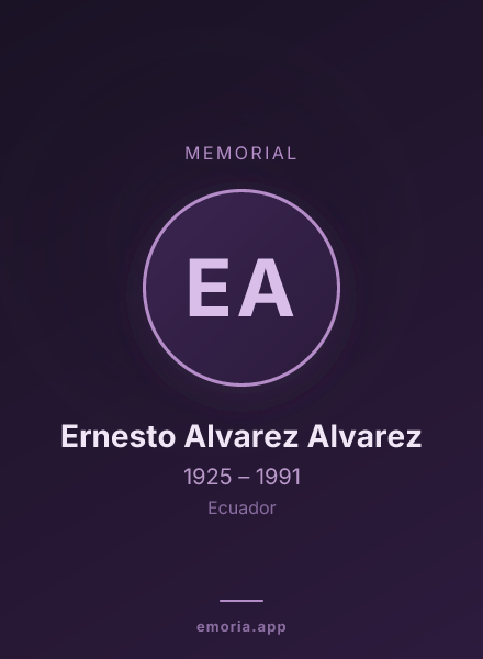 Memorial portrait of Ernesto Alvarez Alvarez