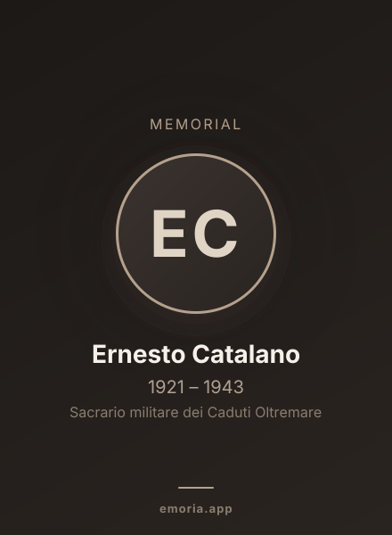 Memorial portrait of Ernesto Catalano