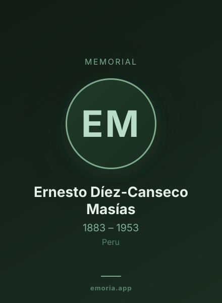 Memorial portrait of Ernesto Díez-Canseco Masías