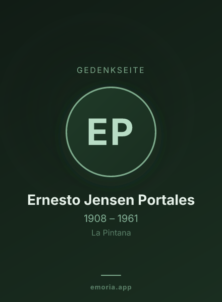 Gedenkportrait von Ernesto Jensen Portales