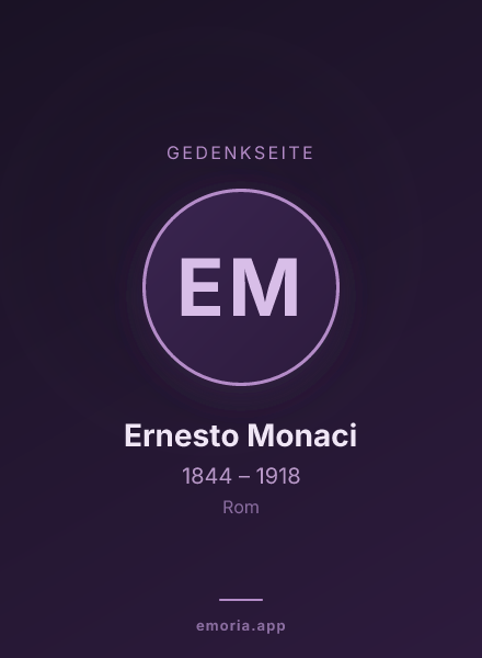 Gedenkportrait von Ernesto Monaci