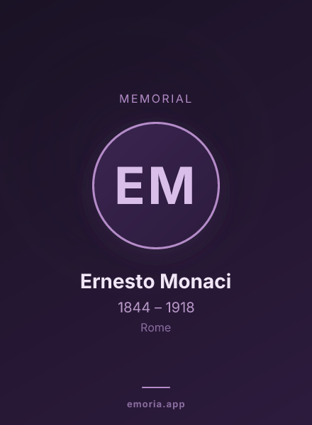 Memorial portrait of Ernesto Monaci