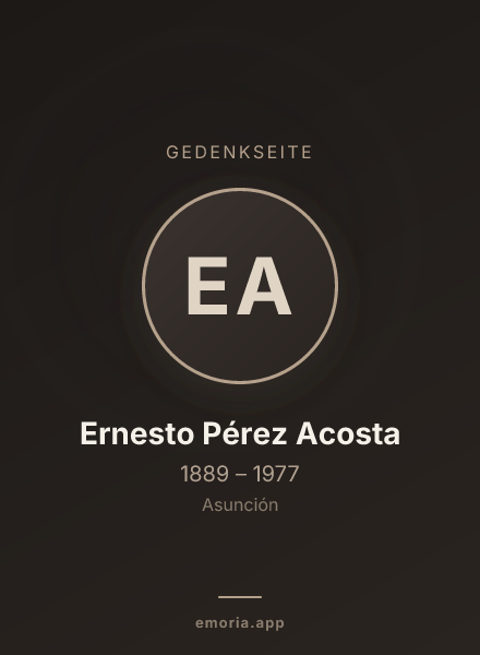 Gedenkportrait von Ernesto Pérez Acosta