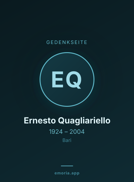 Gedenkportrait von Ernesto Quagliariello