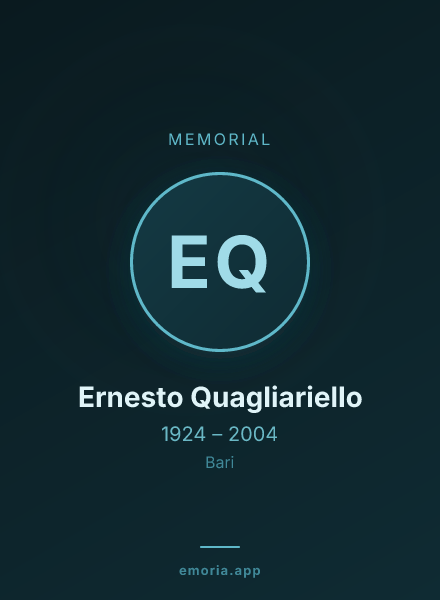 Memorial portrait of Ernesto Quagliariello