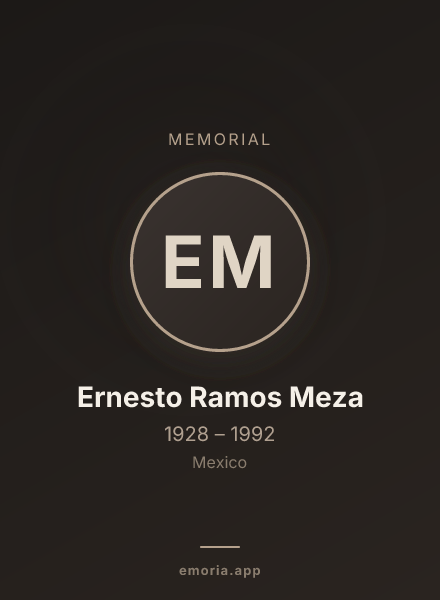 Memorial portrait of Ernesto Ramos Meza