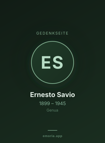 Gedenkportrait von Ernesto Savio