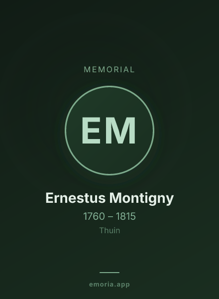 Memorial portrait of Ernestus Montigny