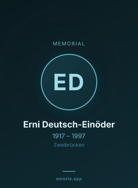 Memorial portrait of Erni Deutsch-Einöder