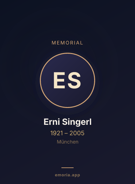 Memorial portrait of Erni Singerl
