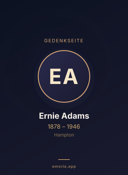Gedenkportrait von Ernie Adams