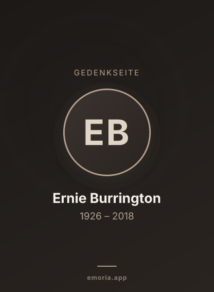 Gedenkportrait von Ernie Burrington