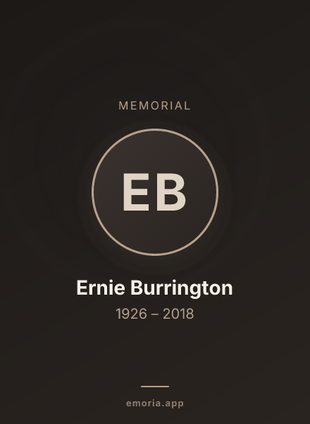 Memorial portrait of Ernie Burrington