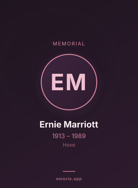 Memorial portrait of Ernie Marriott