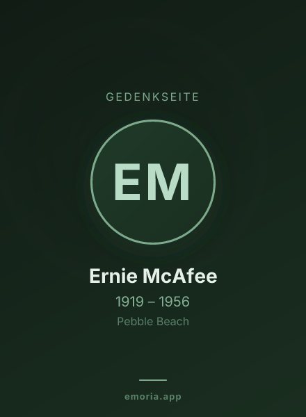 Gedenkportrait von Ernie McAfee