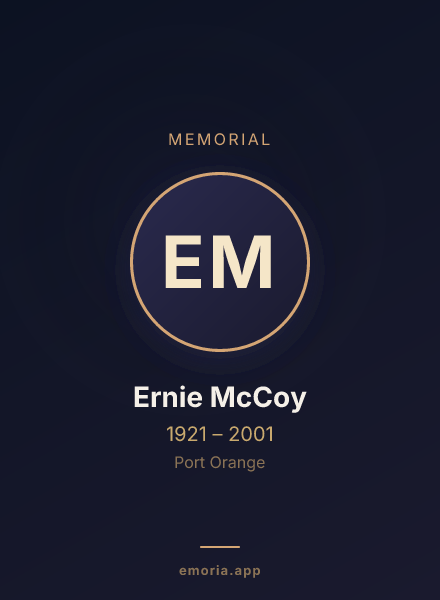 Memorial portrait of Ernie McCoy