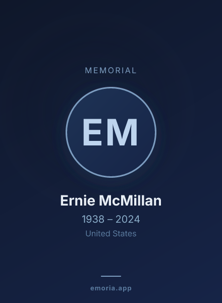 Memorial portrait of Ernie McMillan