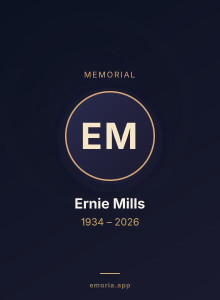 Memorial portrait of Ernie Mills