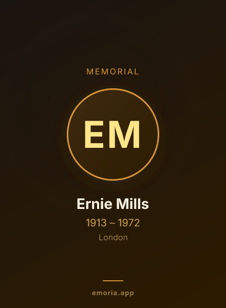 Memorial portrait of Ernie Mills